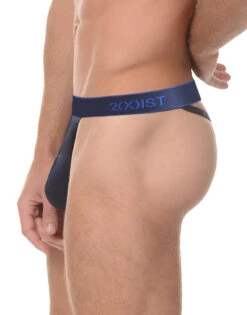 2xist Men's 3-Pack Essential Core Y-Back Thongs 020302 -Smooth Men Wear Store 020302 NAVY S