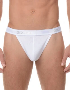2xist Men's 3-Pack Essential Core Y-Back Thongs 020302 -Smooth Men Wear Store 2xist 020302 WHITE b