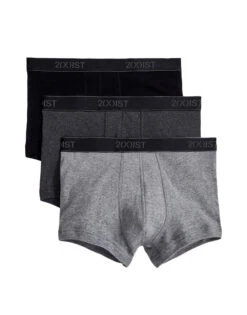 2xist Men's Cotton 3-Pack Essential Core No Show Trunk 020333