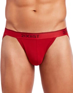 2xist Stretch Core Cotton 3 Pack Sport Brief Underwear 021312 -Smooth Men Wear Store 2xist 021312 Scotts Red Black Skydiver 63306 B 1