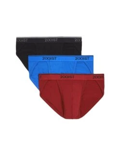 2xist Stretch Core Cotton 3 Pack Sport Brief Underwear 021312 -Smooth Men Wear Store 2xist 021312 Skydiver FLAT