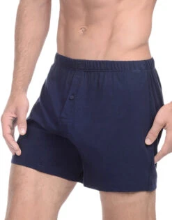 2xist Men's Pima Cotton Knit Boxer Short 041007 -Smooth Men Wear Store 2xist 041007 Navy Blazer B 3