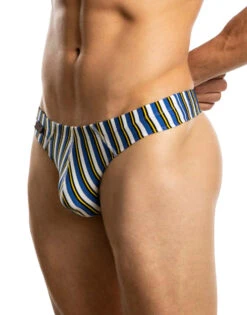 Jack Adams Modal Bikini Thong 401-236 -Smooth Men Wear Store 402 236BikiniThongFulcrumBlueStripeFront 684x1026 jpg