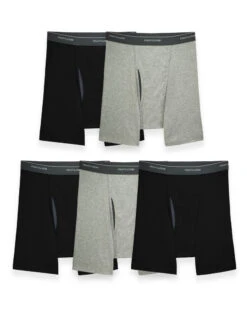 Fruit Of The Loom 5-Pack Coolzone Black/Grey Boxer Brief 5BL76TG