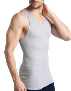 Fruit Of The Loom 5-Pack Black/Grey A-Shirt 5P260TG -Smooth Men Wear Store 5P260TG 103 Asset Model Side7 3x4Crop 1