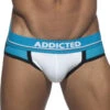 Addicted Push Up Sport Cotton Jock Underwear White/Blue AD744 -Smooth Men Wear Store Addicted AD744 White B 2