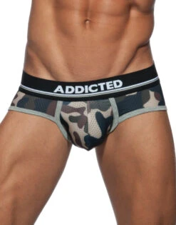 Addicted 3-Pack Camo Mesh Brief Push Up AD697P -Smooth Men Wear Store Addicted AD697P Blue Camo Black Camo Green Camo B 5