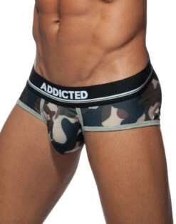 Addicted 3-Pack Camo Mesh Brief Push Up AD697P -Smooth Men Wear Store Addicted AD697P Blue Camo Black Camo Green Camo B 6