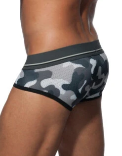 Addicted 3-Pack Camo Mesh Brief Push Up AD697P -Smooth Men Wear Store Addicted AD697P Blue Camo Black Camo Green Camo B 7
