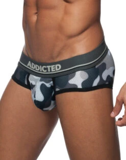 Addicted 3-Pack Camo Mesh Brief Push Up AD697P -Smooth Men Wear Store Addicted AD697P Blue Camo Black Camo Green Camo B 9