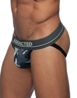 Addicted 3-Pack Camo Mesh Jock Push Up AD700P -Smooth Men Wear Store Addicted AD700 Blue Camo Black Camo Green Camo B 9