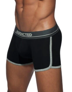 Addicted Curve Cotton Boxer Brief AD729 -Smooth Men Wear Store Addicted AD729 Black Grey 10 B 3