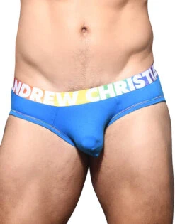 Andrew Christian Almost Naked Cotton Pride Brief 91932 -Smooth Men Wear Store April 91932Brief Blue01