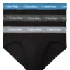 Calvin Klein Men's 3-Pack Cotton Stretch Brief NB2613 -Smooth Men Wear Store CKM NB2613 BlackBodieswithStormCloud StormHeather SignatureBlueWaistband 939 B 1 1