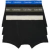 Calvin Klein Cotton 3-Pack Classic Trunk NB4002 -Smooth Men Wear Store CKM NB4002 BlackBodieswithWorkBlue ProcessGreen OatmealHeatherWB s 921