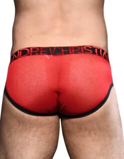 Andrew Christian Scarlet Mesh Brief W/ Almost Naked 92315 -Smooth Men Wear Store Dec 92315Brief05