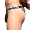 Andrew Christian Glam Plush Stripe Y-Back Thong W/ Almost Naked 92321