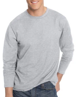 Hanes Men TAGLESS Nano-T Long-Sleeve Tee- Large Sizes 498L -Smooth Men Wear Store Hanes 498L Light Steel T ceb780a8 b7bb 4aea ad14 25d345e50fc7