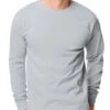 Hanes Men TAGLESS Long-Sleeve T-Shirt 5586 -Smooth Men Wear Store Hanes 5586 Ash T
