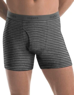 Hanes Men TAGLESS Ultimate Fashion Stripe Boxer Briefs With Comfort Flex Waistband 5-Pack 76925S