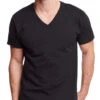 Hanes Men Traditional Fit ComfortSoft Tagless Dyed Black V-Neck Undershirt 3-Pack 7883B3 -Smooth Men Wear Store Hanes 7883B3 Black T