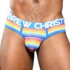 Andrew Christian Sunset Stripe Mesh Brief W/ Almost Naked 92061 -Smooth Men Wear Store June 92061Brief01