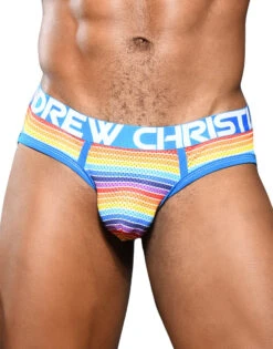 Andrew Christian Sunset Stripe Mesh Brief W/ Almost Naked 92061
