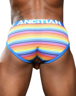 Andrew Christian Sunset Stripe Mesh Brief W/ Almost Naked 92061 -Smooth Men Wear Store June 92061Brief05