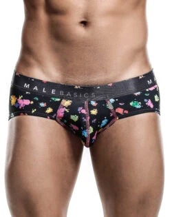 Malebasics Men's Hipster Brief MB203 -Smooth Men Wear Store MB203 BLACKSPLASH 3
