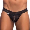 MOB Lace Waist Thong MBL29 -Smooth Men Wear Store MBL29 Black 1