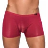 Male Power Seamless Sleek Short W/ Sheer Pouch SMS-006 -Smooth Men Wear Store Male Power SMS 006 Wine B 1