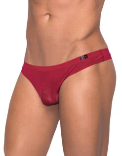 Male Power Sleek Thong With Sheer Pouch SMS-007 -Smooth Men Wear Store Male Power SMS 007 Wine B 1