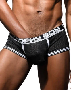 Andrew Christian Trophy Boy Mesh Boxer 92397 -Smooth Men Wear Store Mar 92397Boxer Black01