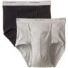 Munsigwear 2-Pack Full Rise Color Comfort Pouch Briefs -Smooth Men Wear Store Munsigwear MW21C 2 Black Grey FLAT 1