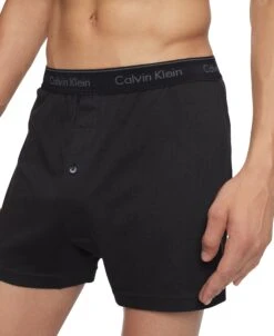 Calvin Klein Cotton Classics 3 Pack Knit Boxer NB4005 -Smooth Men Wear Store NB4005 001 alternate2