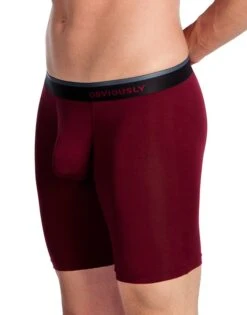 Obviously Men's PrimeMan Long Boxer Brief A01 -Smooth Men Wear Store Obviously A01 Maroon 1L B 2 ff419845 9622 4beb 817f 35761f170311