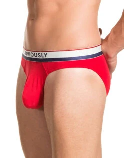 Obviously Men's PrimeMan Hipster Brief A04 -Smooth Men Wear Store Obviously A04 Red 1D B 3