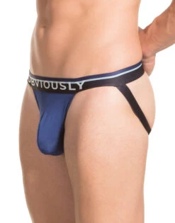Obviously Men's PrimeMan Jockstrap A07 -Smooth Men Wear Store Obviously A07 Navy 1C B 2