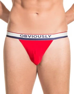 Obviously Men's PrimeMan Jockstrap A07 -Smooth Men Wear Store Obviously A07 Red 1D B 1