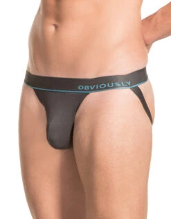 Obviously Men's PrimeMan Jockstrap A07 -Smooth Men Wear Store Obviously A07 Titanium 1B B 2