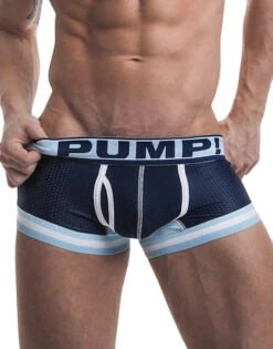 PUMP! Men's Touchdown Blue Steel Low Rise Mesh Trunk Navy 11051
