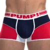 PUMP Academy Free Fit Low Rise Red/White/Navy Trunk 11074 -Smooth Men Wear Store PUMP 11074 Red Navy B 1