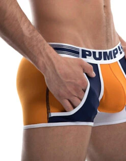 PUMP Varsity Low Rise Cotton Mesh Jogger Trunk Orange/Navy/White 11081 -Smooth Men Wear Store PUMP 11081 Navy Orange B 3
