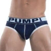 PUMP! Men's Blue Steel Low Rise Mesh Brief Blue/White 12029 -Smooth Men Wear Store PUMP 12029 Steel Blue B 1