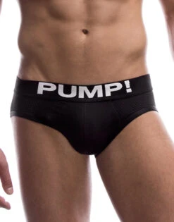 PUMP! Men's Classic Low Rise Mesh Black Briefs 12007