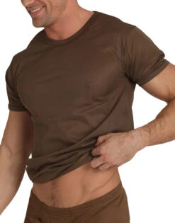 Players Tricot Nylon Crew T-Shirt NTS1 -Smooth Men Wear Store Players NTS1 Brown T 1