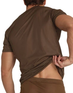 Players Tricot Nylon Crew T-Shirt NTS1 -Smooth Men Wear Store Players NTS1 Brown T 2