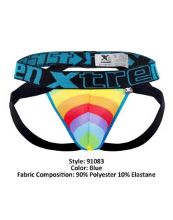 Xtremen Microfiber Pride Jockstrap 91083 -Smooth Men Wear Store Xtremen 91083 Blue 4