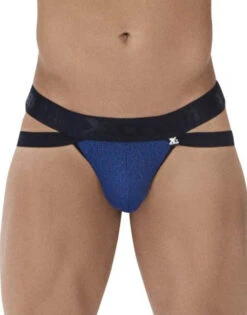 Xtremen Microfiber Jacquard Jockstrap 91085 -Smooth Men Wear Store Xtremen 91085 Royal 1