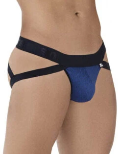 Xtremen Microfiber Jacquard Jockstrap 91085 -Smooth Men Wear Store Xtremen 91085 Royal 3